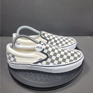 VANS Black and White Checkered Print Slip on Sneakers